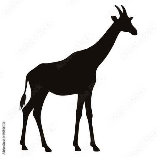 Elegant Giraffe Silhouette African Animal Wildlife Vector Graphic Design