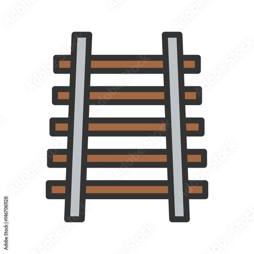 Rails icon vector image. Suitable for mobile apps, web apps and print media.
