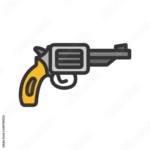 Revolver icon vector image. Suitable for mobile apps, web apps and print media.