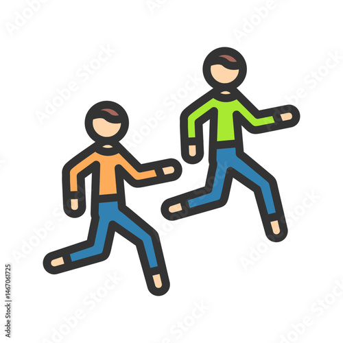 Running Race icon vector image. Suitable for mobile apps, web apps and print media.
