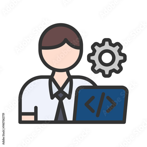 Software Developer icon vector image. Suitable for mobile apps, web apps and print media.