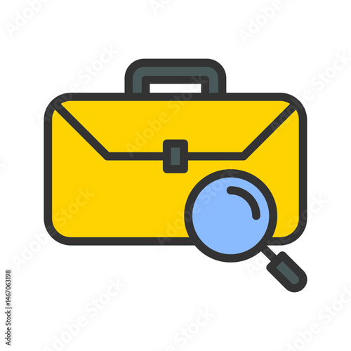 Suitcase Inspection icon vector image. Suitable for mobile apps, web apps and print media.