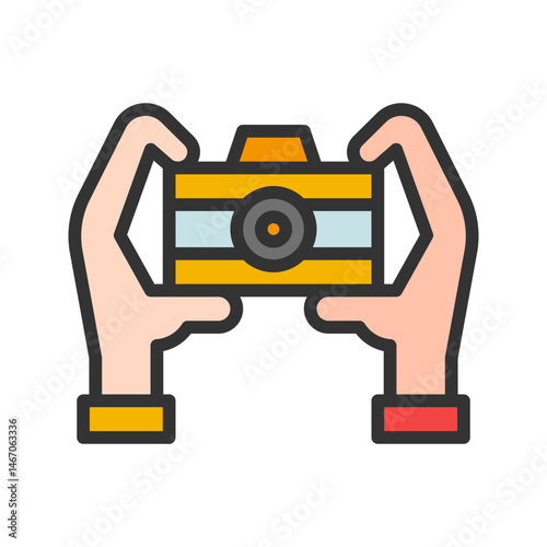 Taking Pictures icon vector image. Suitable for mobile apps, web apps and print media.