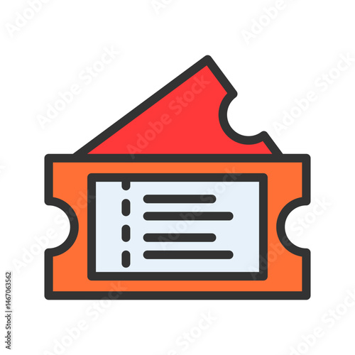Ticket icon vector image. Suitable for mobile apps, web apps and print media.