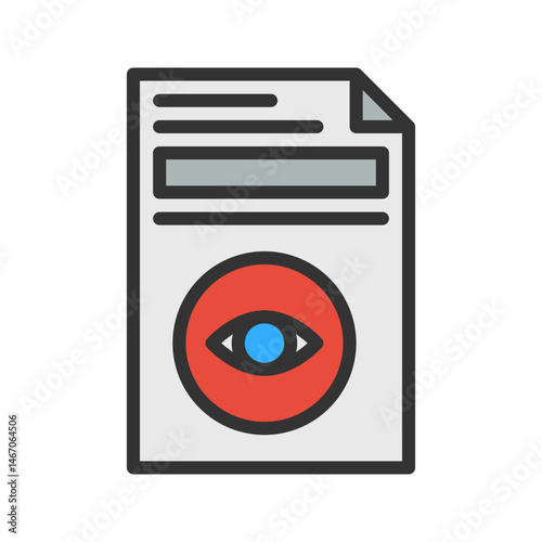 View Document icon vector image. Suitable for mobile apps, web apps and print media.