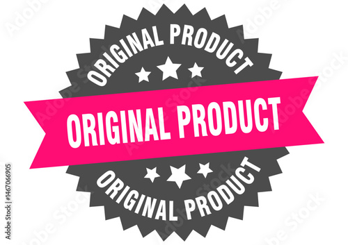 original product. original product round pink label isolated on transparent background