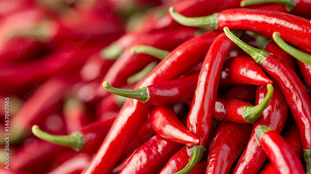 Pile of Fresh Red Chili Peppers Close Up Food Photography Pile of Fresh Red Chili Peppers Close Up Food Photography