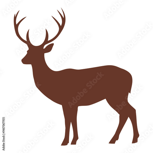 brown deer silhouette logo design vector illustration on white background