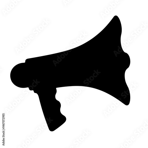 Megaphone silhouette promoting messages  