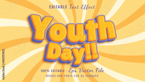 youth day 3d text effect design