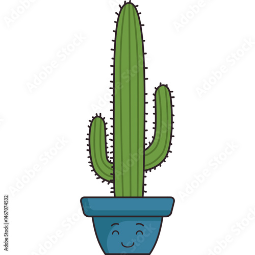 Cute Cactus Character Illustration
