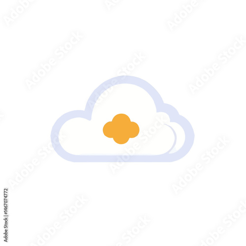 Cloud Shape Icon With Plus Sign For Healthcare Branding