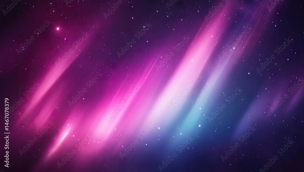 Fototapeta premium A stunning display of vibrant purple and pink auroras dancing across the night sky. set against a backdrop of twinkling stars. creating a serene and magical atmosphere