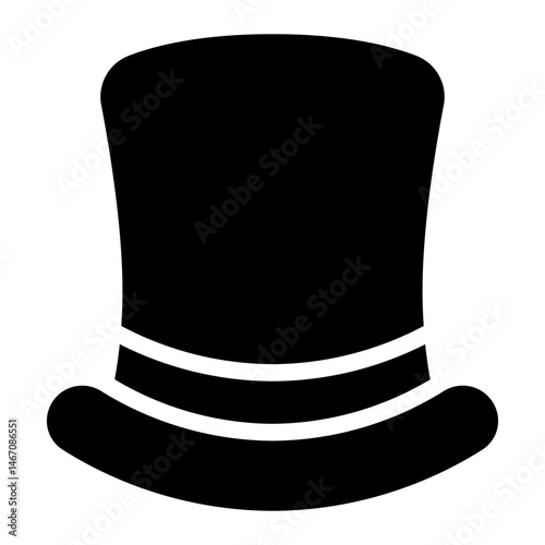 top hat glyph icon