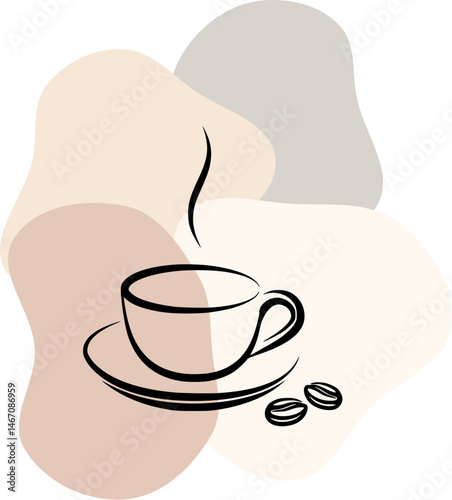 French Café au Lait – Pastel Color Palette with Coffee-Inspired Blobs Vector
