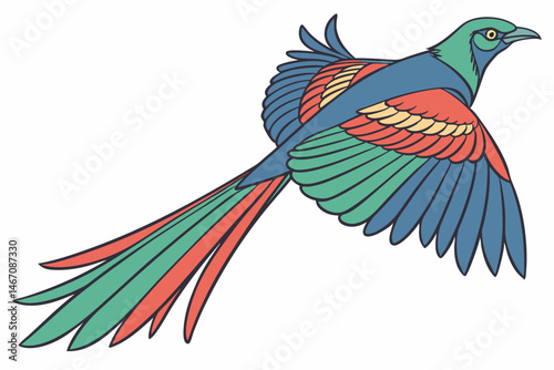 Colorful Quetzal Bird – Exotic Flying Bird Vector