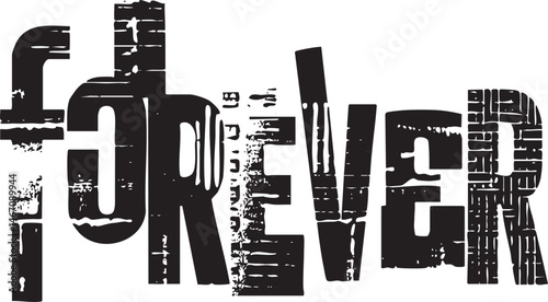 Large bold letters spell the word 'Forever' in a minimalist .