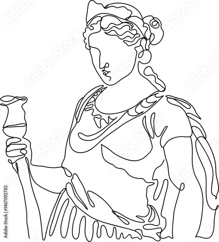 greek goddess line art