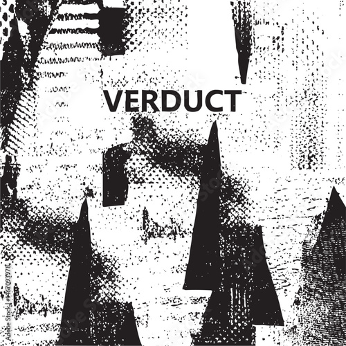 A silhouetted figure stands before a series of sharp angular shapes.