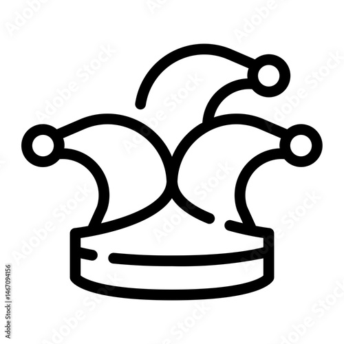 jester hat line icon