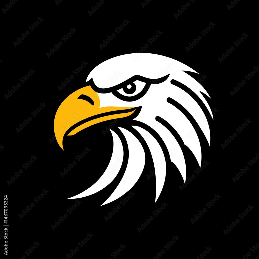 Fototapeta premium Eagle-Head-Logo-Design-American-Bald-Eagle-Illustration-Symbol