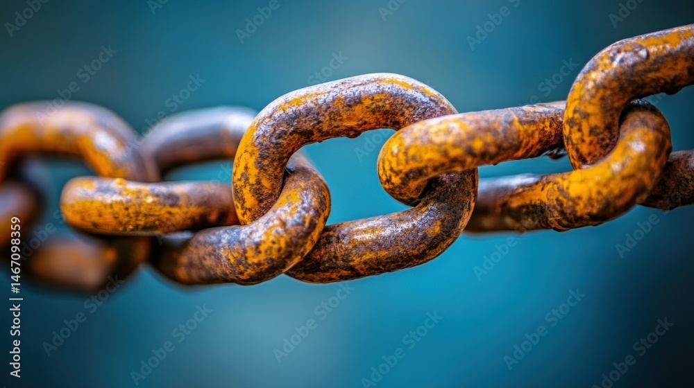 Close-up of rusty chain links, showing texture and age. Close-up of rusty chain links, showing texture and age.