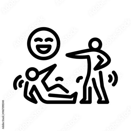 people laugh outline icon. figure laughing line art illustration.