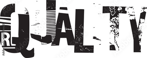 Bold stylized letters spell the word ‘’ in a striking black and white .