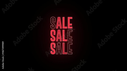 Sale flickering font in black