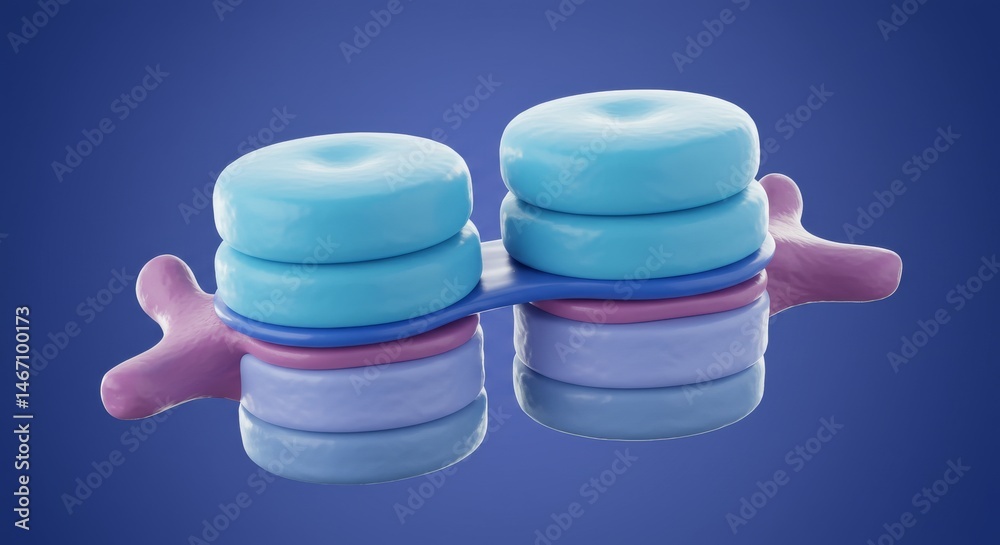 custom made wallpaper toronto digitalStylized 3D Rendering of Human Vertebrae: Anatomy Illustration