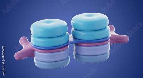 Wallpaper Mural Stylized 3D Rendering of Human Vertebrae: Anatomy Illustration Torontodigital.ca