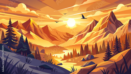 
This vector concept captures the essence of adventure, natural beauty, and tranquility — perfect for outdoor brands, travel graphics, or eco-tourism illustrations that celebrate nature’s grandeur.