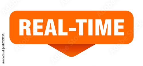 real-time sticker. real-time sign on transparent background