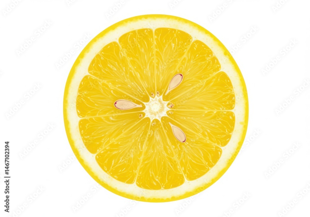 Lemon slice cross section isolated on white background Lemon slice cross section isolated on white background