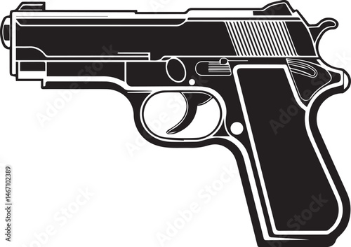 Gun Silhouette Black Vector Illustration Vector Format