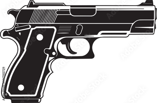 Gun Silhouette Black Vector Illustration Vector Format
