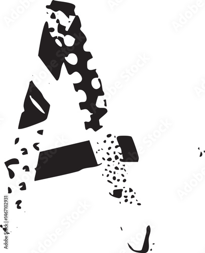 A shattered bottle spills its contents onto a white surface.