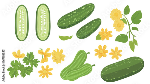 Cucumber Vector Illustration – Fresh and Crisp Cucumber Graphic Design
