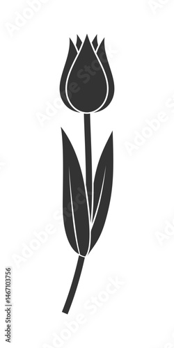 Tulip graphic icon. Flower abstract sign isolated on white background. Nature symbol. Vector illustration