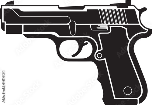 Gun Silhouette Black Vector Illustration Vector Format