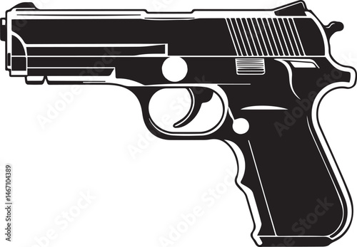 Gun Silhouette Black Vector Illustration Vector Format