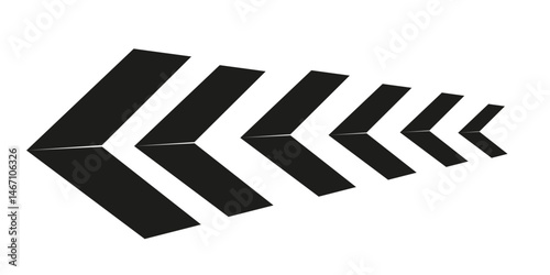 Arrow chevron symbol. Black arrows symbols set. Blend effect. Vector isolated on white.
