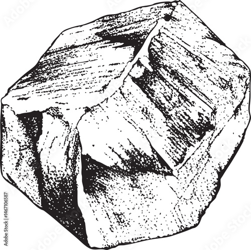 A jagged crystal formation stands prominently on a dark surface.