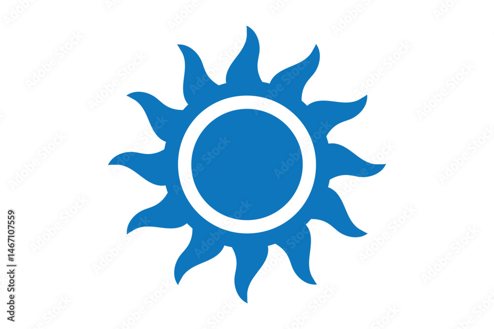 Hand drawn sun with rays flat icon Hand drawn sun with rays flat icon