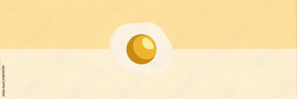 Obraz premium Golden Yolk Icon on a Pale Gradient Background, Adding Warmth and Simplicity to a Minimalist Design Generative AI
