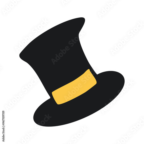 Magician Hat Icon – Classic Top Hat Vecto