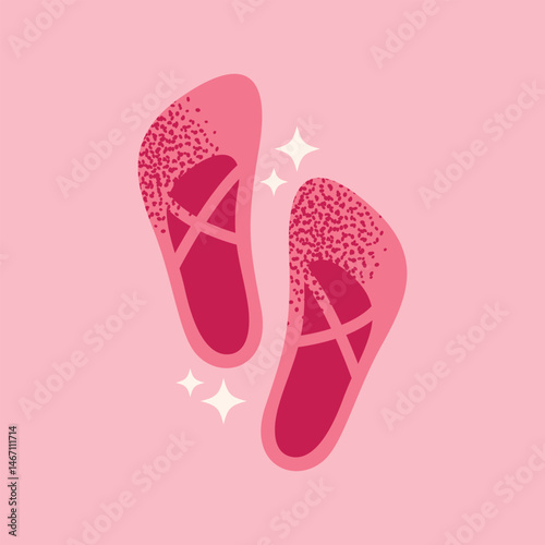 Pilates girl and yoga socks fitness sport equipment reformer, and activewear. Vector illustration isolated pink background