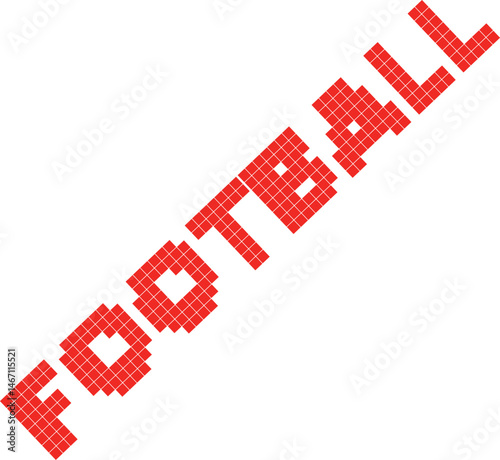Rasterized Pixelated Text Football Color Changeable