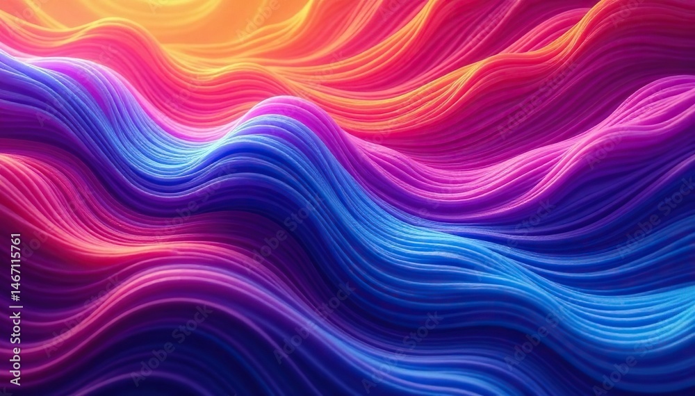 Obraz premium Abstract wavy lines, flowing seamless texture, stylish, digital