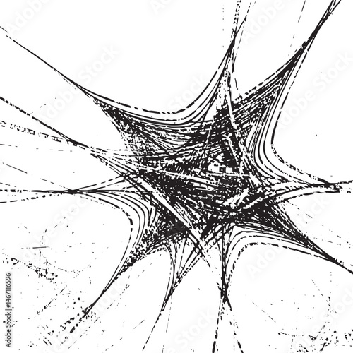 A complex network of intersecting lines creates a dense abstract .